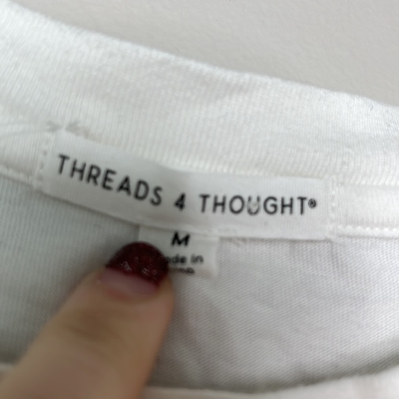 Threads 4 thought white ‘hello’ script tshirt - Picture 2 of 4